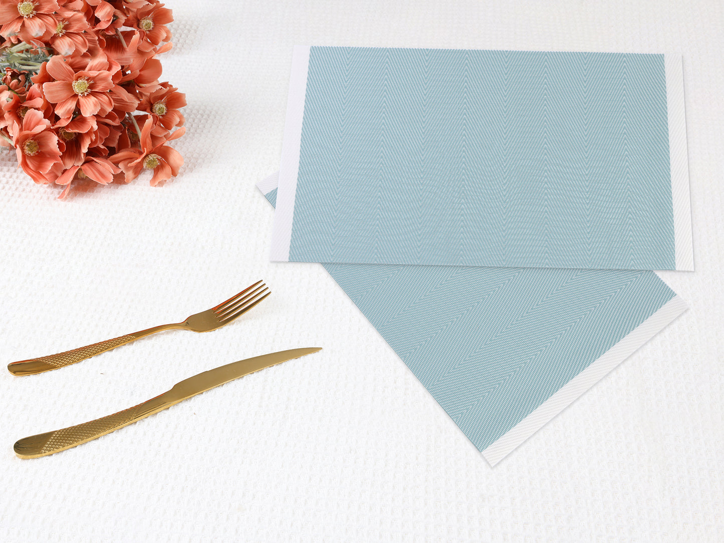 Placemats Set of 6 PVC for Kitchen Dining Table Decor Washable Heat Resistant 18*12in