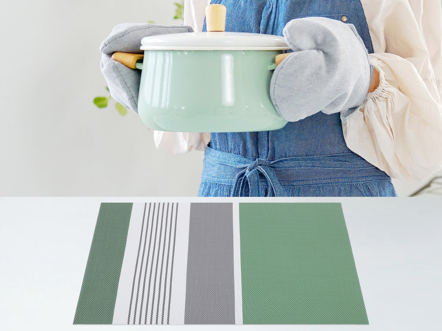 Farmhouse Placemats Set of 6 PVC for Dining Table Decor Wipe Clean 18*12in
