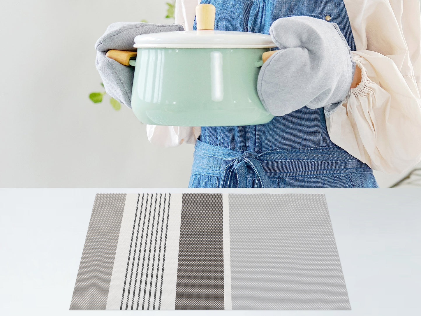 Farmhouse Placemats Set of 6 PVC for Dining Table Decor Wipe Clean 18*12in