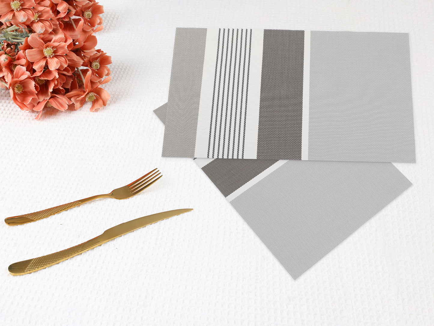 Farmhouse Placemats Set of 6 PVC for Dining Table Decor Wipe Clean 18*12in