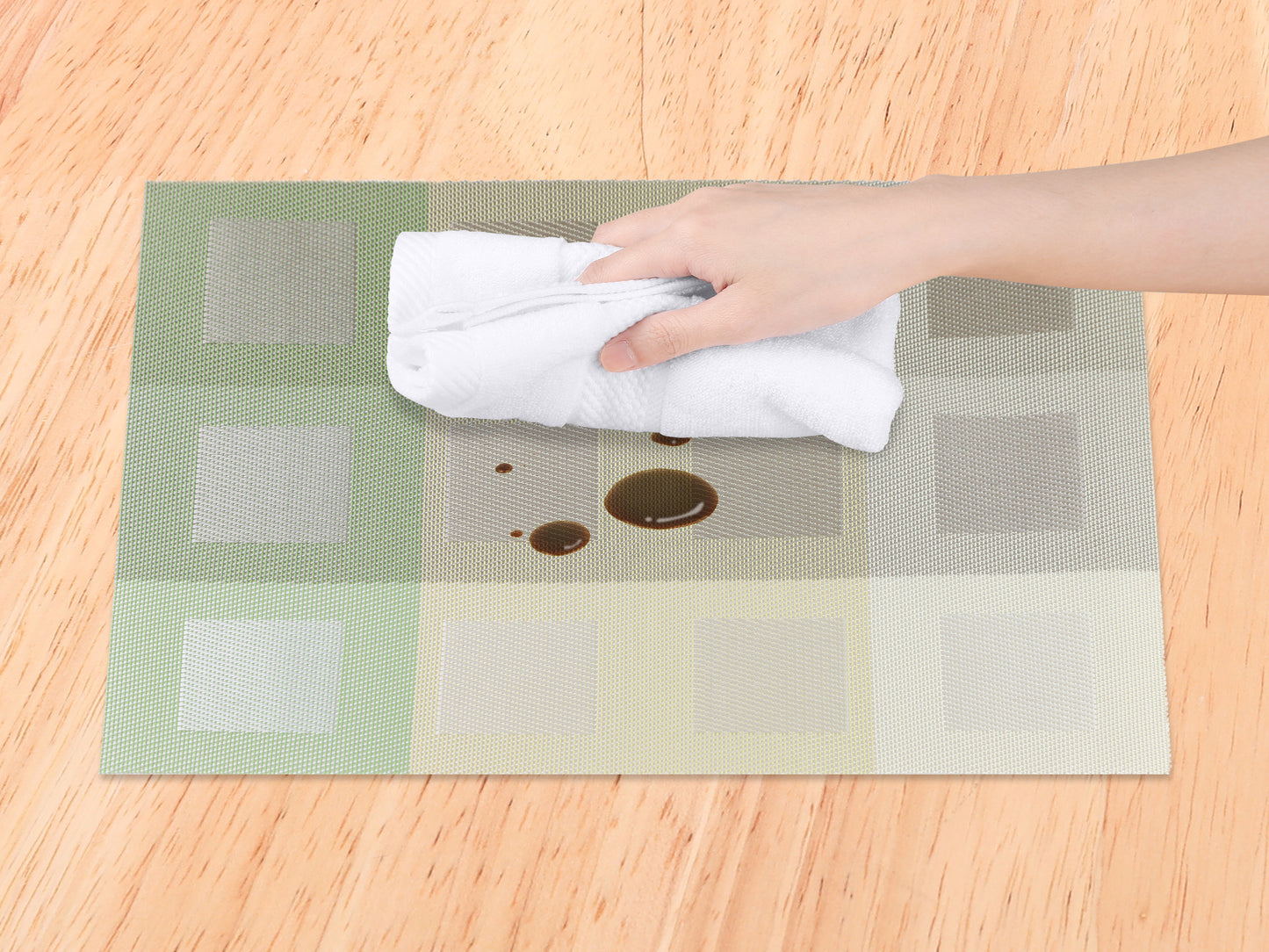 Placemats Set of 6 PVC for Dining Table Decor Indoor Outdoor Washable 18*12in