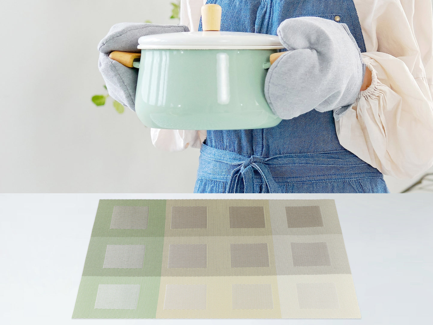 Placemats Set of 6 PVC for Dining Table Decor Indoor Outdoor Washable 18*12in