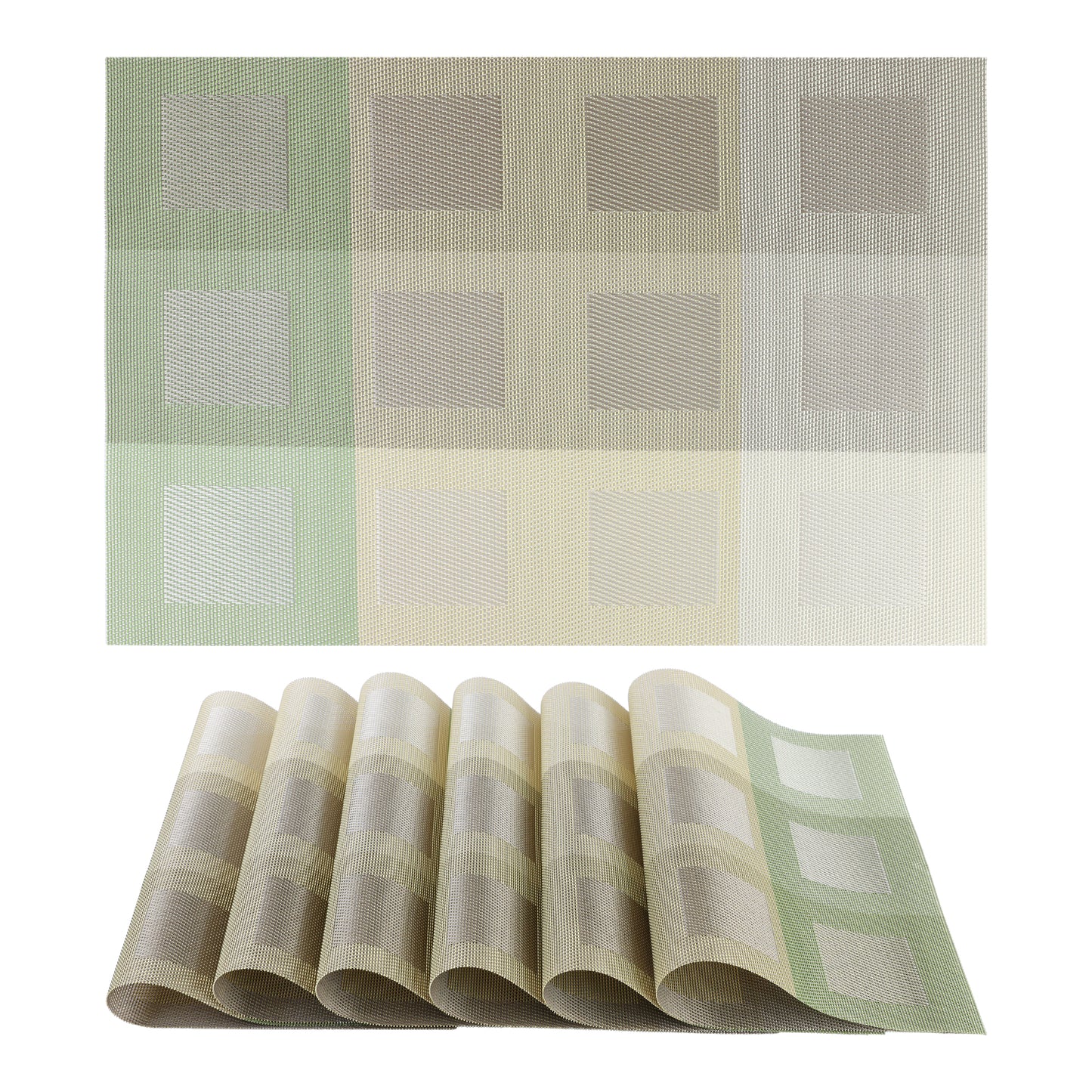 Placemats Set of 6 PVC for Dining Table Decor Indoor Outdoor Washable 18*12in