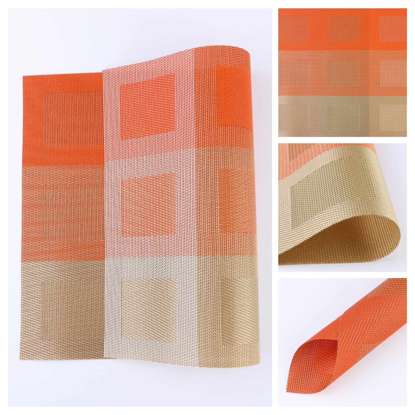 Placemats Set of 6 PVC for Dining Table Decor Indoor Outdoor Washable 18*12in