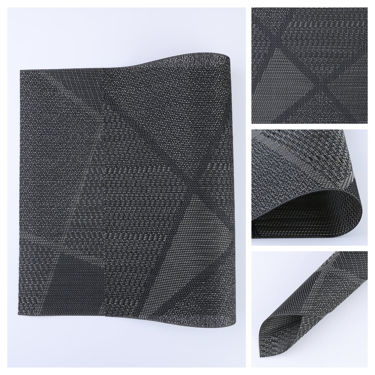 Placemats Set of 6 PVC Design for Kitchen Dining Table Decor Washable Wipeable 18*12in