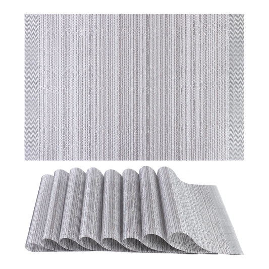 Juego de 8 manteles individuales para decoración de mesa de cocina y comedor, lavables y lavables, 45,7 x 30,5 cm