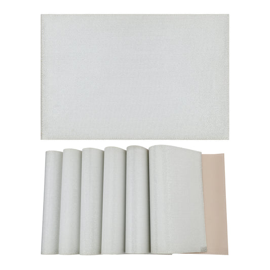 Juego de 6 manteles individuales brillantes para decoración de mesa de cocina y comedor, lavables, 45,7 x 30,5 cm