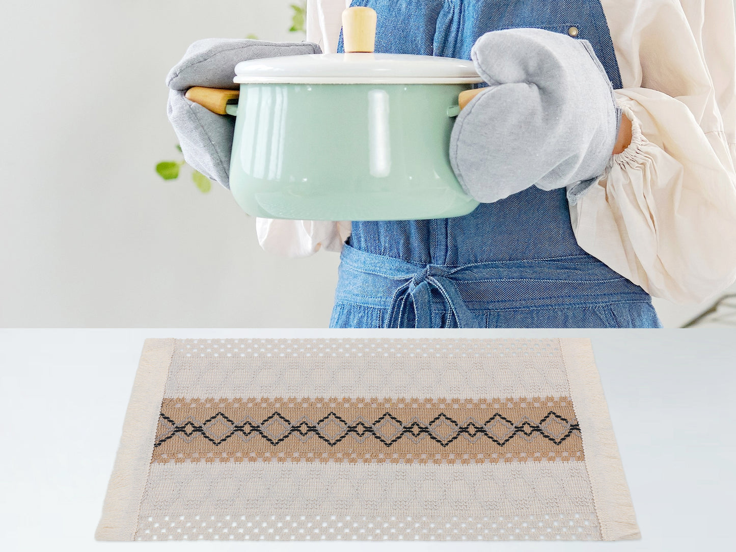 Farmhouse Placemats Set of 4 Linen for Dining Table Decor Indoor Outdoor Washable 20*12in