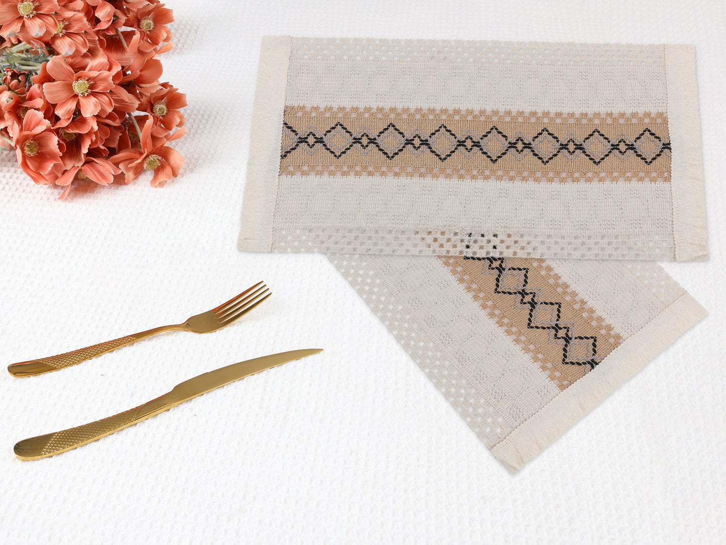 Farmhouse Placemats Set of 4 Linen for Dining Table Decor Indoor Outdoor Washable 20*12in