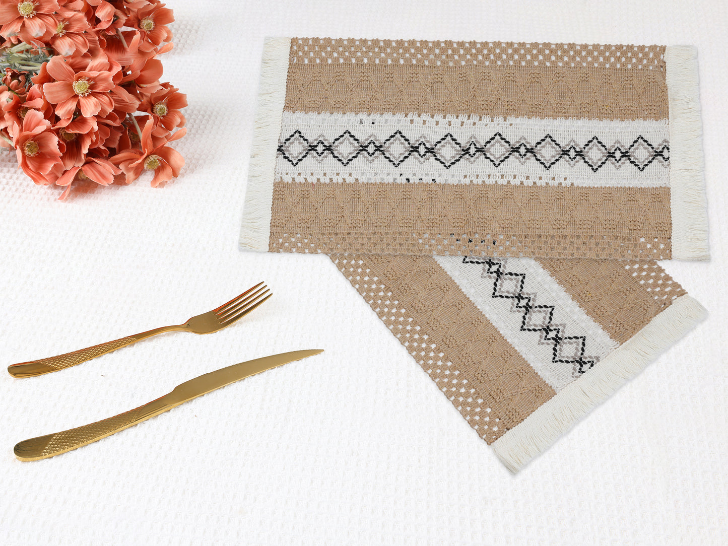 Farmhouse Placemats Set of 4 Linen for Dining Table Decor Indoor Outdoor Washable 20*12in