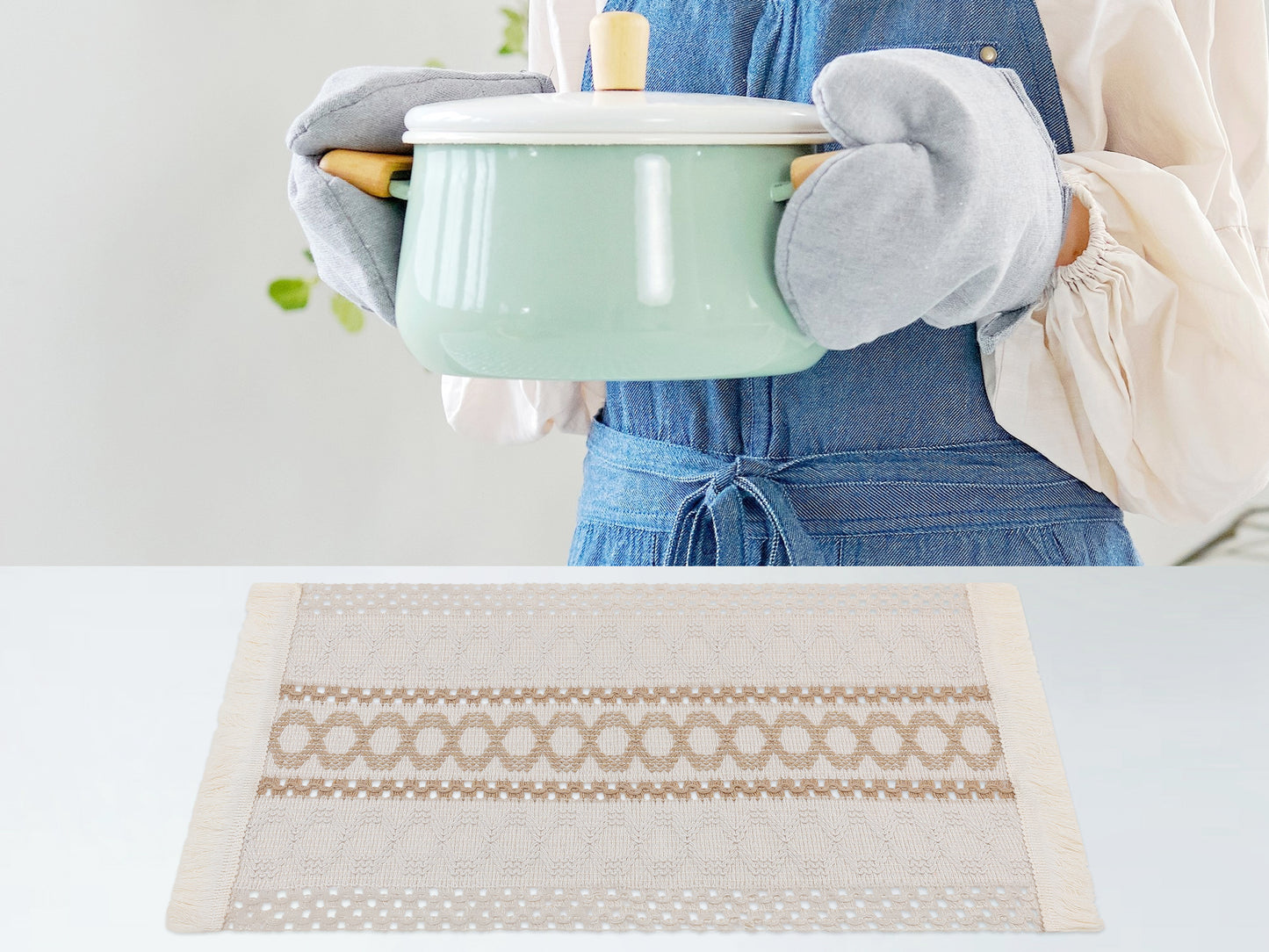 Farmhouse Placemats Set of 4 Linen for Dining Table Decor Indoor Outdoor Washable 20*12in