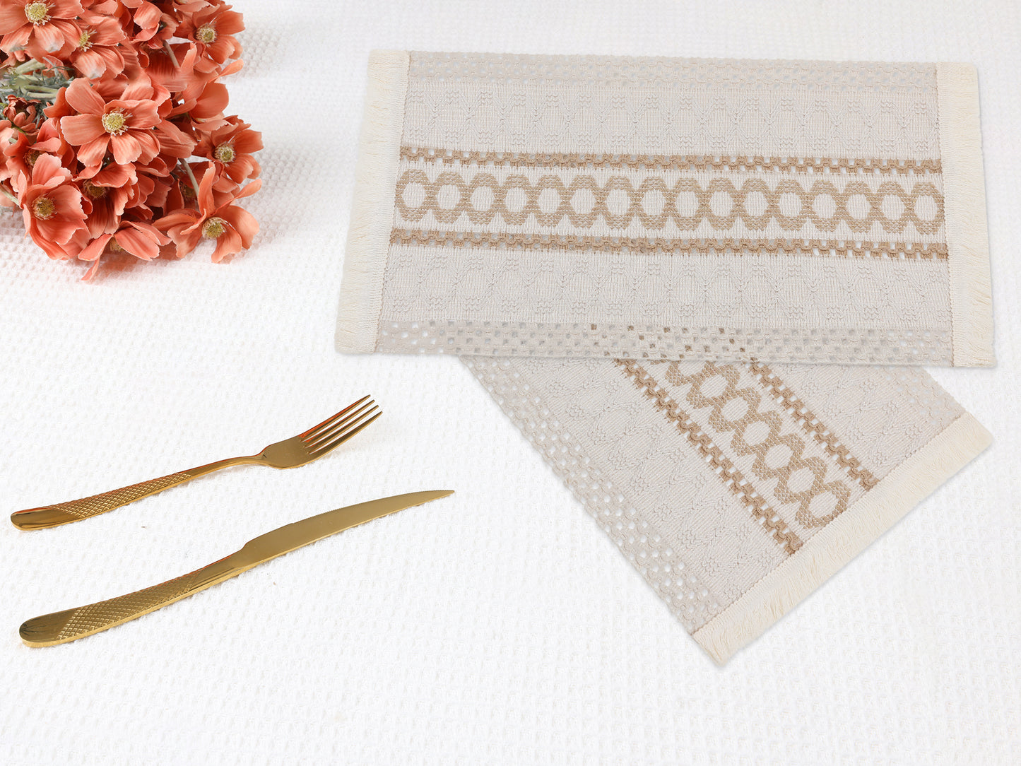 Farmhouse Placemats Set of 4 Linen for Dining Table Decor Indoor Outdoor Washable 20*12in