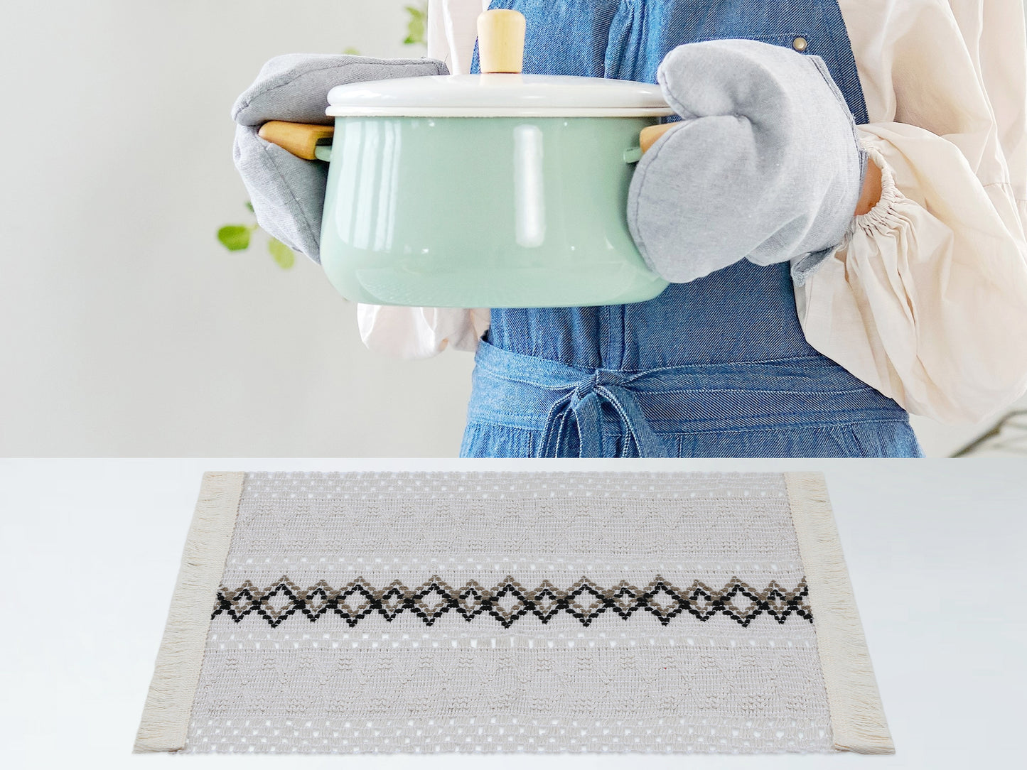 Farmhouse Placemats Set of 4 Linen for Dining Table Decor Indoor Outdoor Washable 20*12in