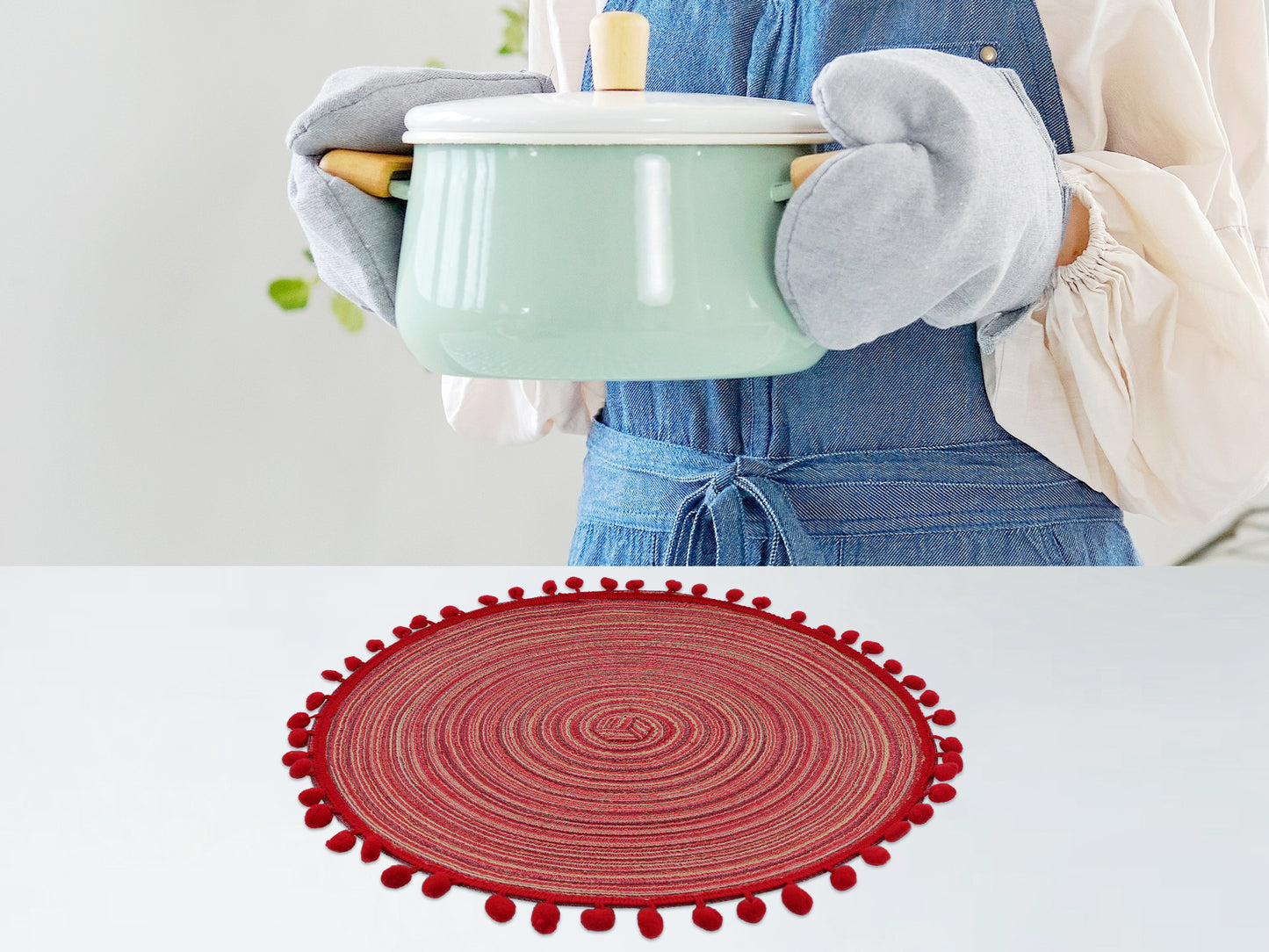 Placemats Set of 6 Polyester for Kitchen Dining Table Decor Heat Resistant 15*15in