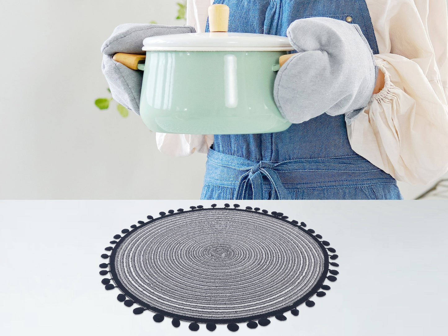 Placemats Set of 6 Polyester for Kitchen Dining Table Decor Heat Resistant 15*15in