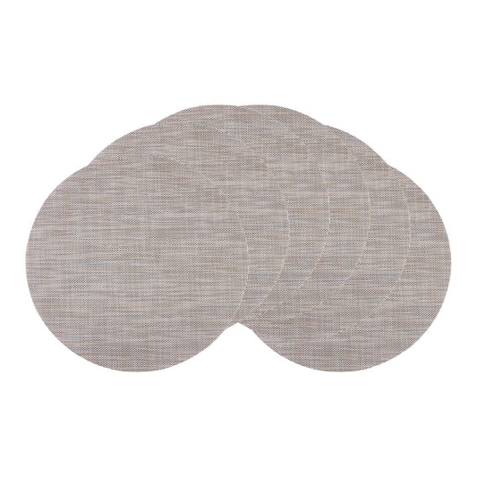 Juego de 6 manteles individuales redondos de PVC para decoración de mesa de cocina y comedor, lavables, 35,5 x 35,5 cm