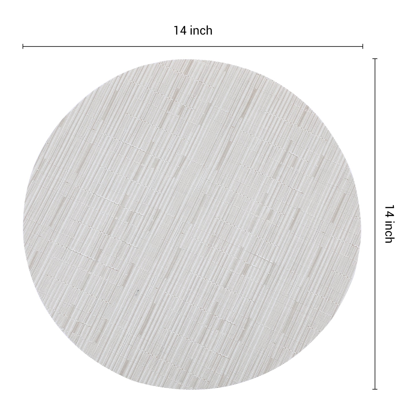 Juego de 6 manteles individuales redondos de PVC para decoración de mesa de cocina y comedor, lavables, 35,5 x 35,5 cm