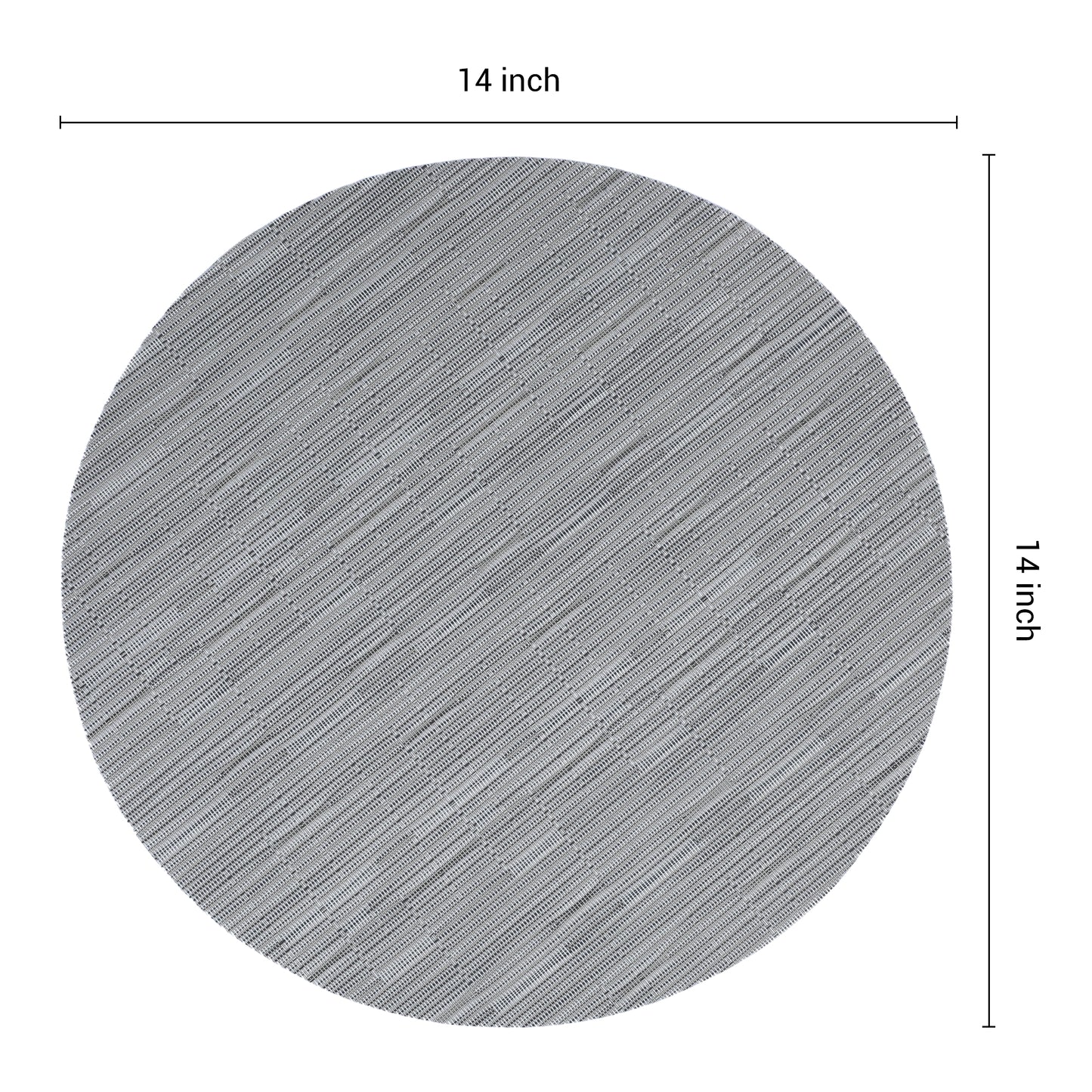 Round Placemats Set of 6 PVC for Kitchen Dining Table Decor Wipeable 14*14in