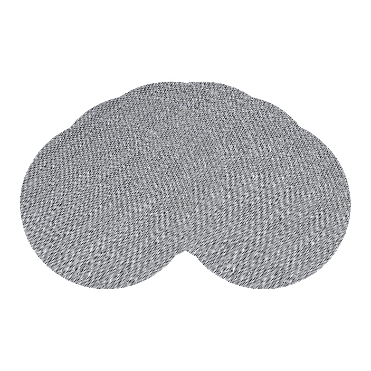 Round Placemats Set of 6 PVC for Kitchen Dining Table Decor Wipeable 14*14in