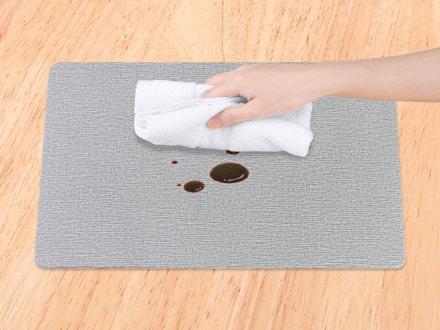 Solid Placemats Set of 6 PVC for Kitchen Dining Table Decor Washable 18*12in