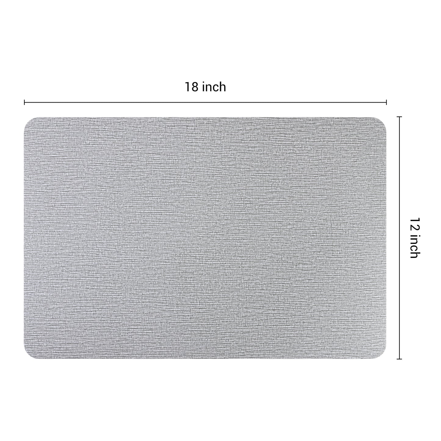 Solid Placemats Set of 6 PVC for Kitchen Dining Table Decor Washable 18*12in