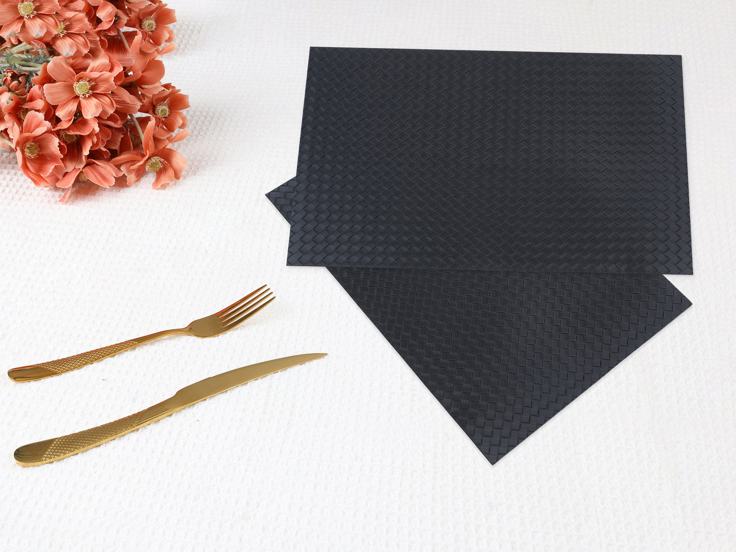 Placemats Set of 6 Leather for Kitchen Dining Table Decor Heat Resistant 17*12in