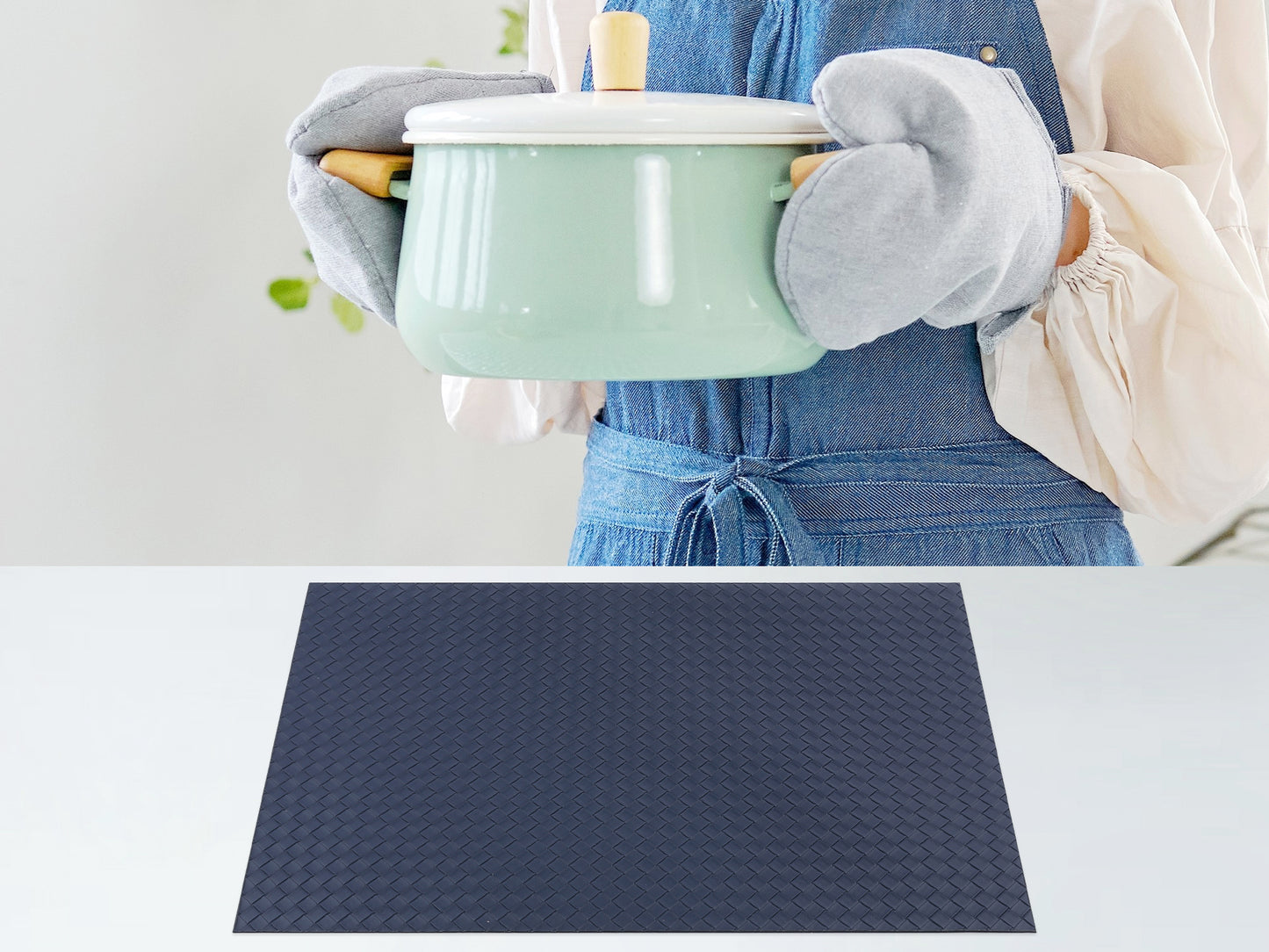 Juego de 6 manteles individuales de cuero para decoración de mesa de cocina y comedor, resistentes al calor, 43 x 30 cm