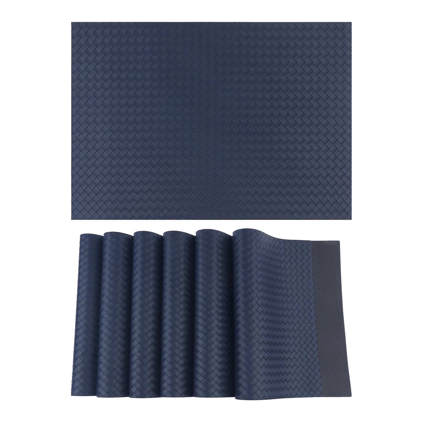 Juego de 6 manteles individuales de cuero para decoración de mesa de cocina y comedor, resistentes al calor, 43 x 30 cm