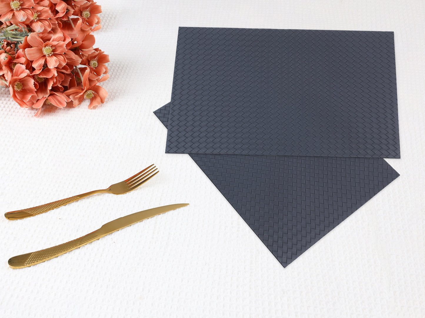 Placemats Set of 6 Leather for Kitchen Dining Table Decor Heat Resistant 17*12in