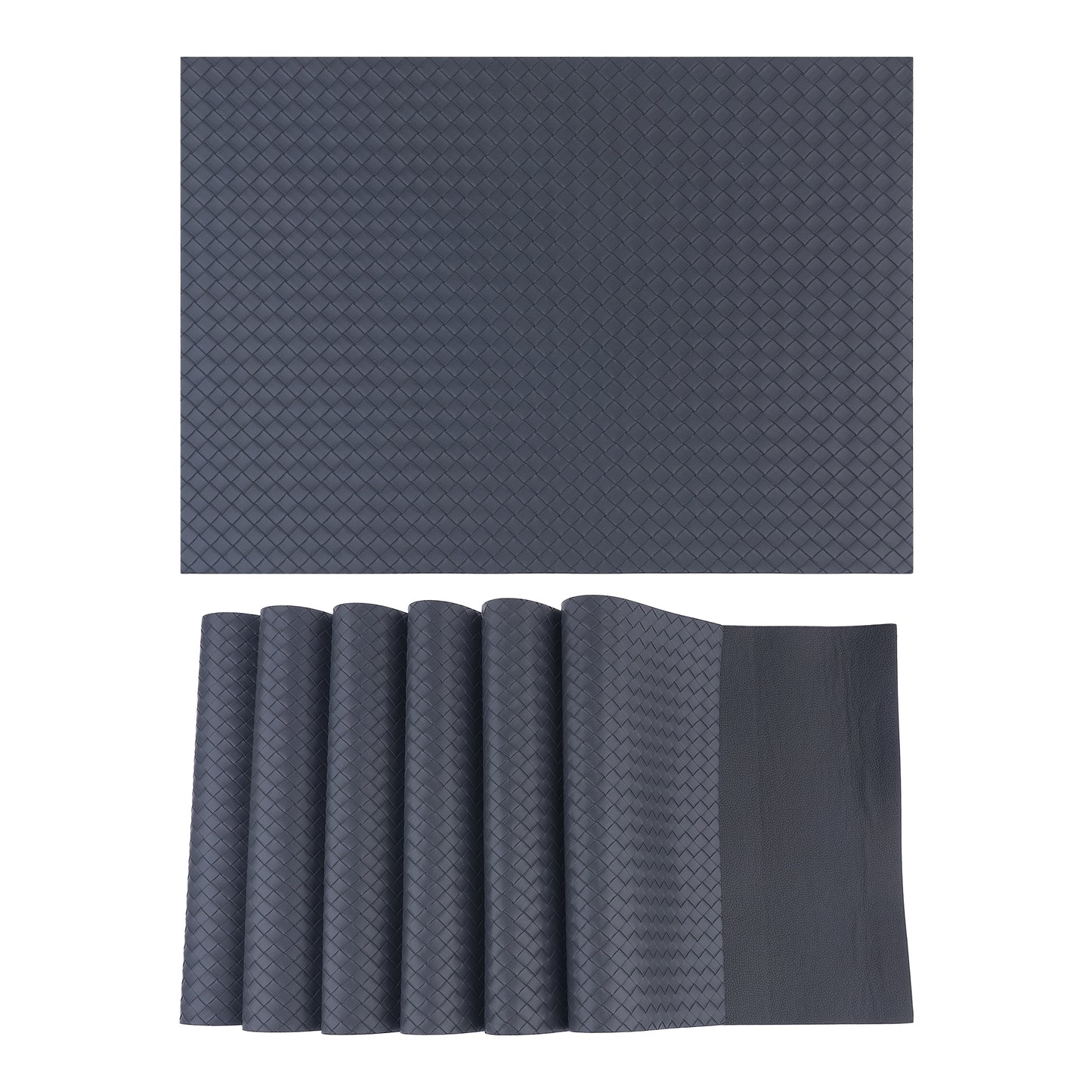 Placemats Set of 6 Leather for Kitchen Dining Table Decor Heat Resistant 17*12in