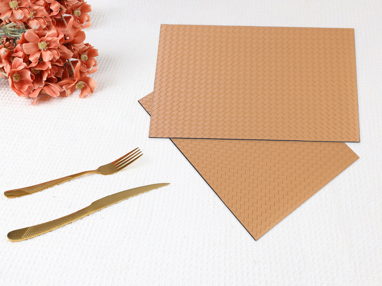 Placemats Set of 6 Leather for Kitchen Dining Table Decor Heat Resistant 17*12in