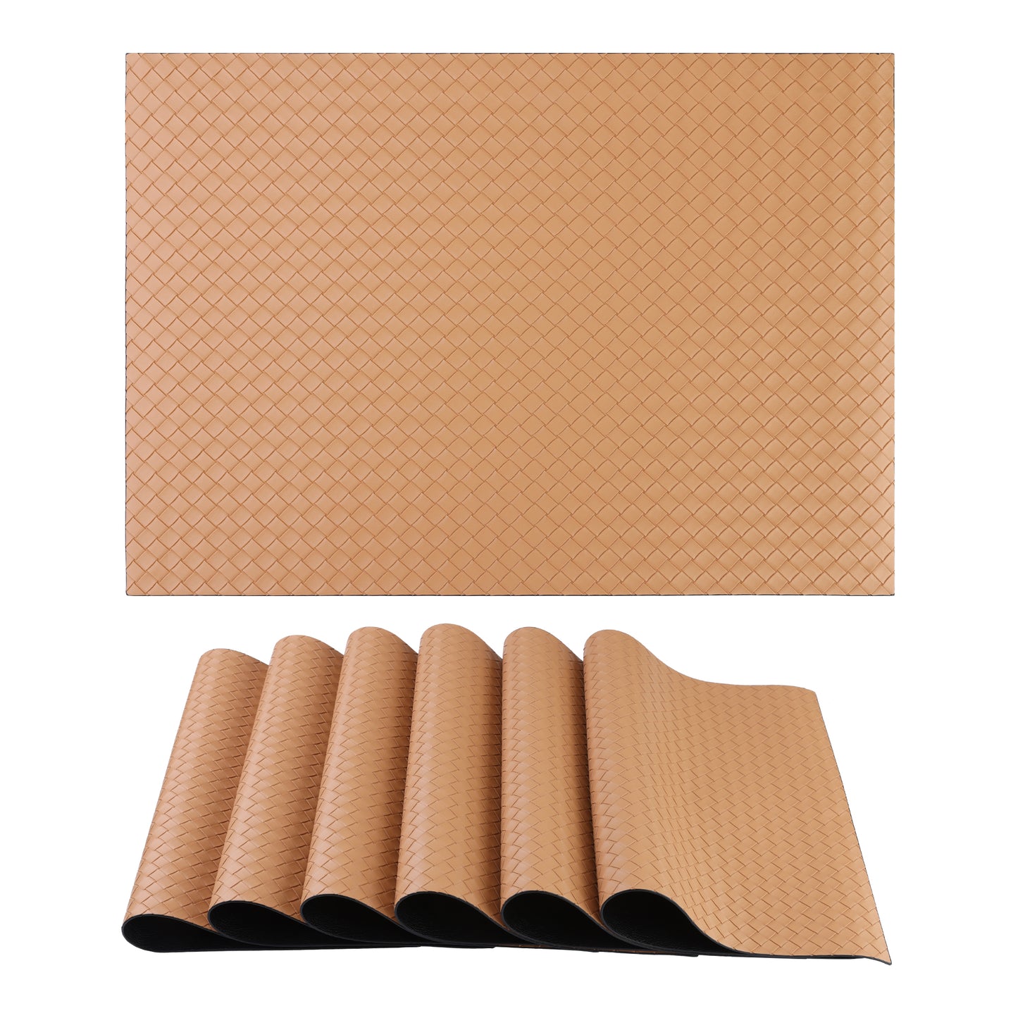 Placemats Set of 6 Leather for Kitchen Dining Table Decor Heat Resistant 17*12in