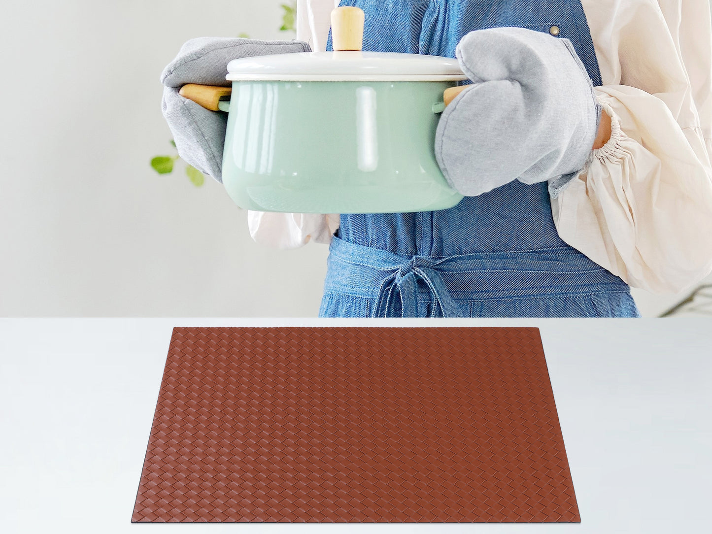Placemats Set of 6 Leather for Kitchen Dining Table Decor Heat Resistant 17*12in