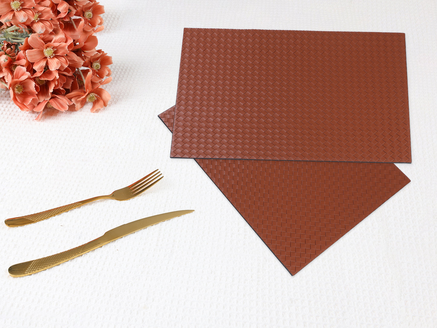 Placemats Set of 6 Leather for Kitchen Dining Table Decor Heat Resistant 17*12in