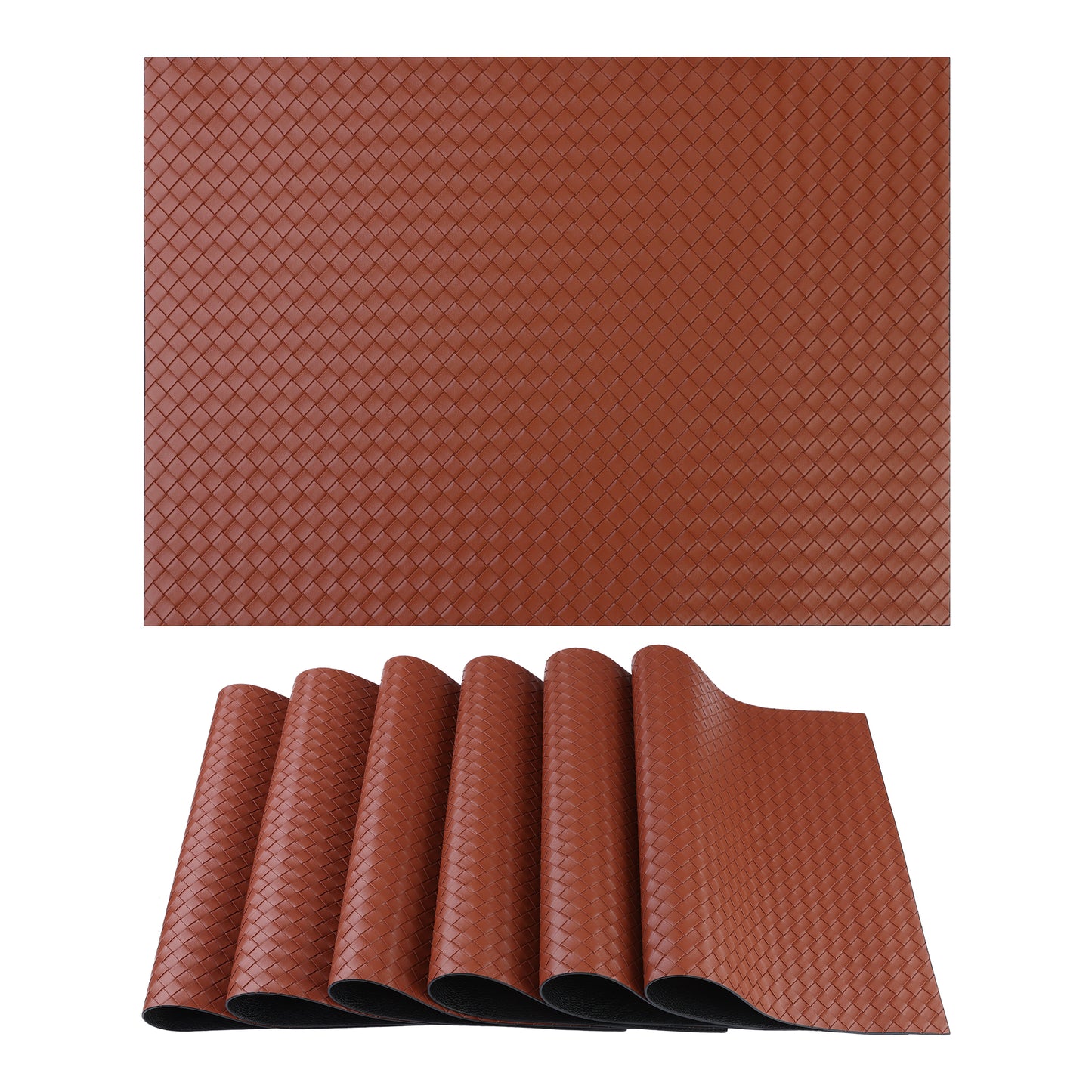 Placemats Set of 6 Leather for Kitchen Dining Table Decor Heat Resistant 17*12in