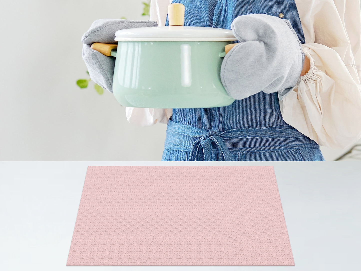 Placemats Set of 6 Woven for Dining Table Decor Indoor Outdoor Washable 17*12in