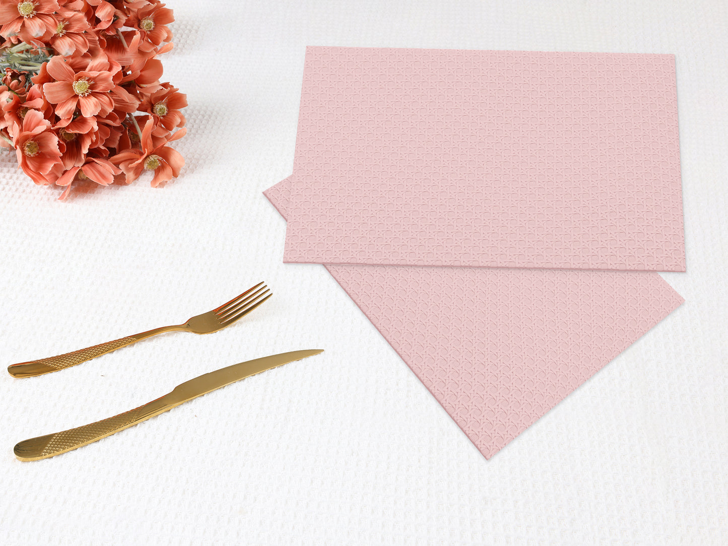 Placemats Set of 6 Woven for Dining Table Decor Indoor Outdoor Washable 17*12in