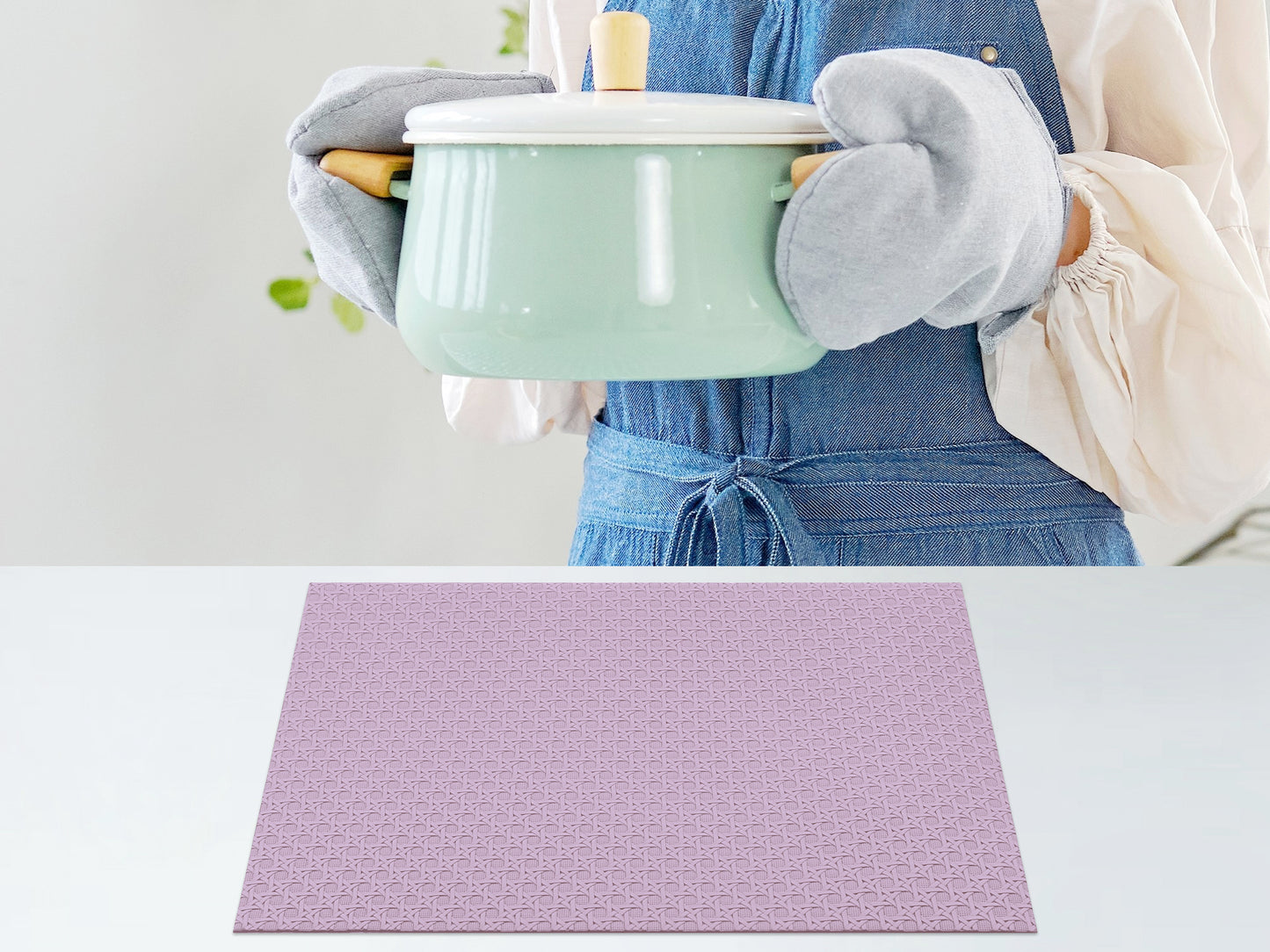 Placemats Set of 6 Woven for Dining Table Decor Indoor Outdoor Washable 17*12in