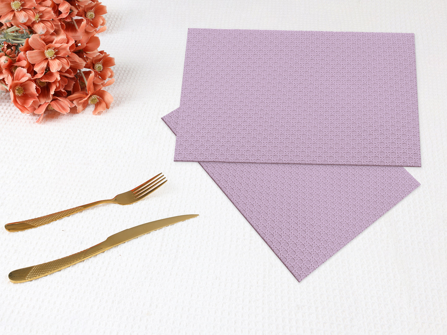 Placemats Set of 6 Woven for Dining Table Decor Indoor Outdoor Washable 17*12in
