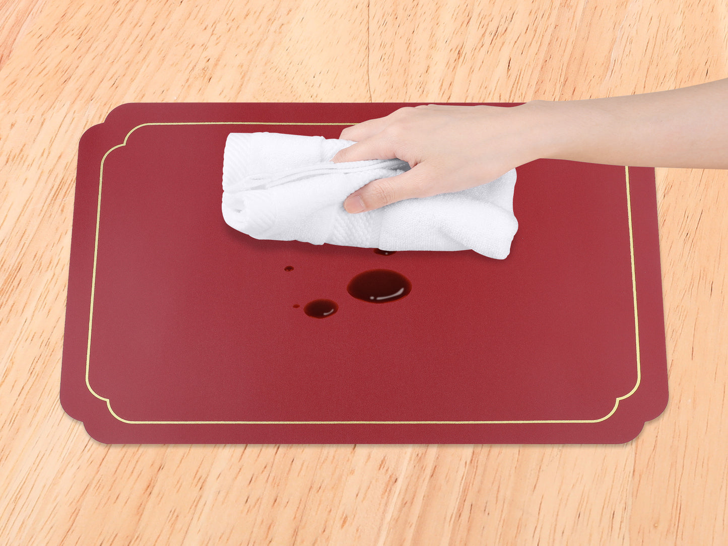 Placemats Set of 6 Leather for Kitchen Dining Table Decor Washable Heat Resistant 18*12in