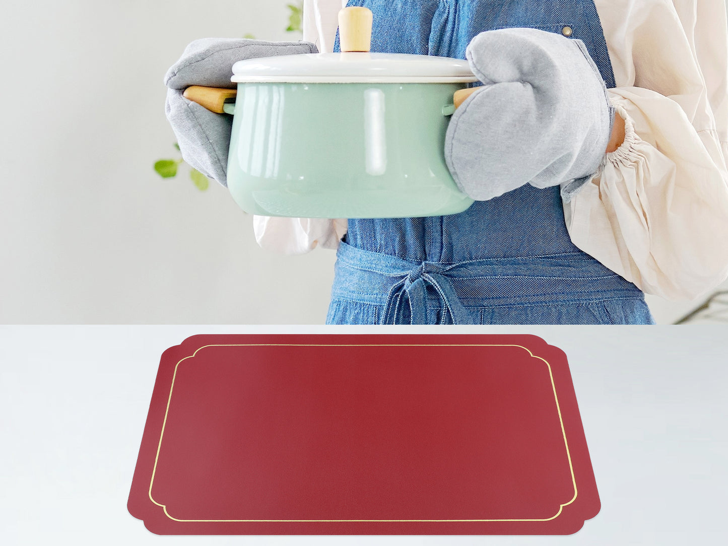 Placemats Set of 6 Leather for Kitchen Dining Table Decor Washable Heat Resistant 18*12in