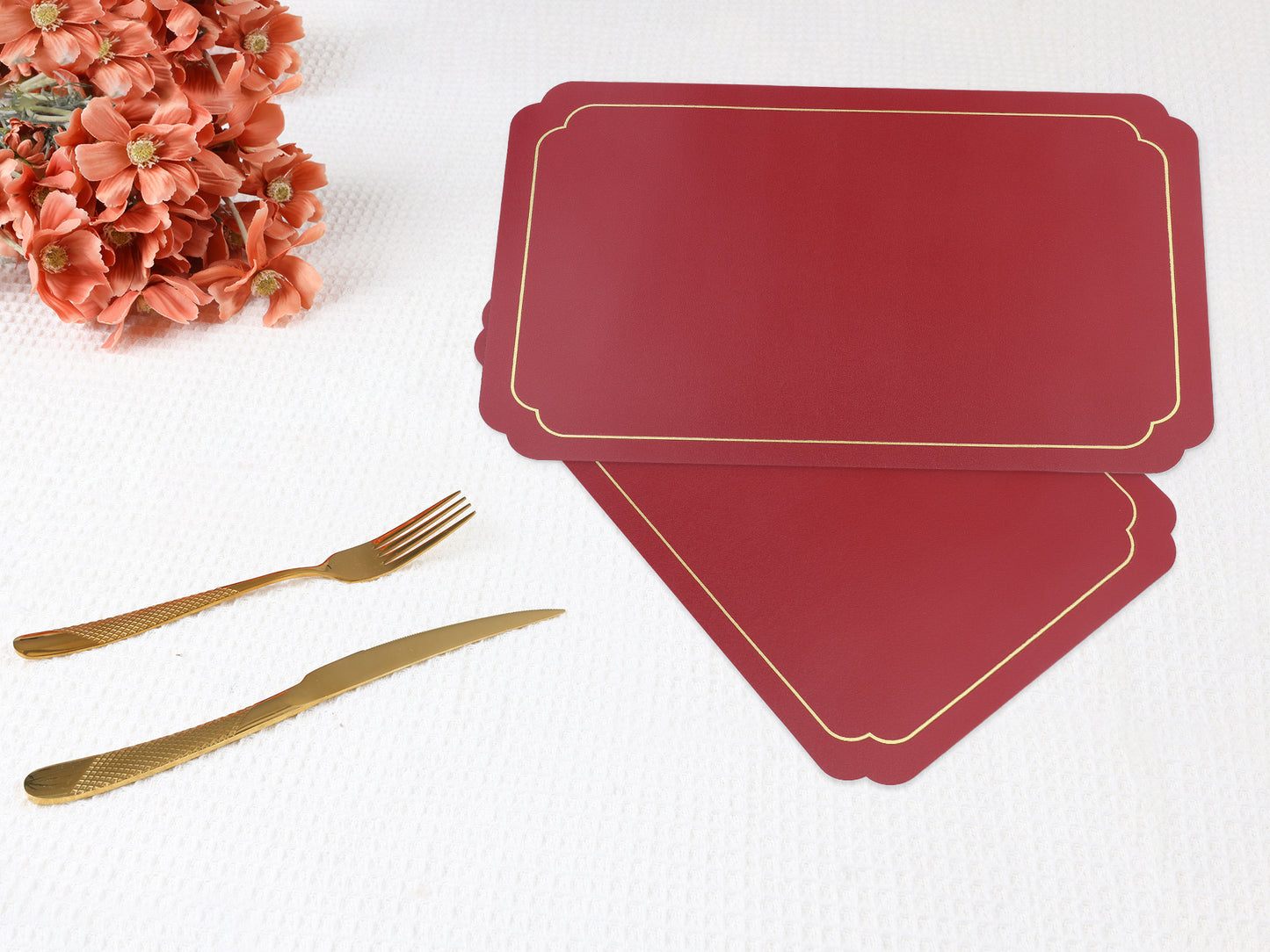 Placemats Set of 6 Leather for Kitchen Dining Table Decor Washable Heat Resistant 18*12in