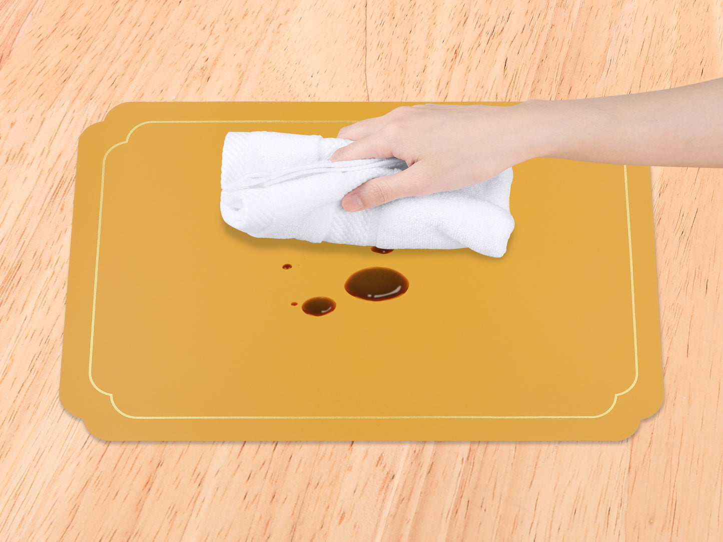 Placemats Set of 6 Leather for Kitchen Dining Table Decor Washable Heat Resistant 18*12in