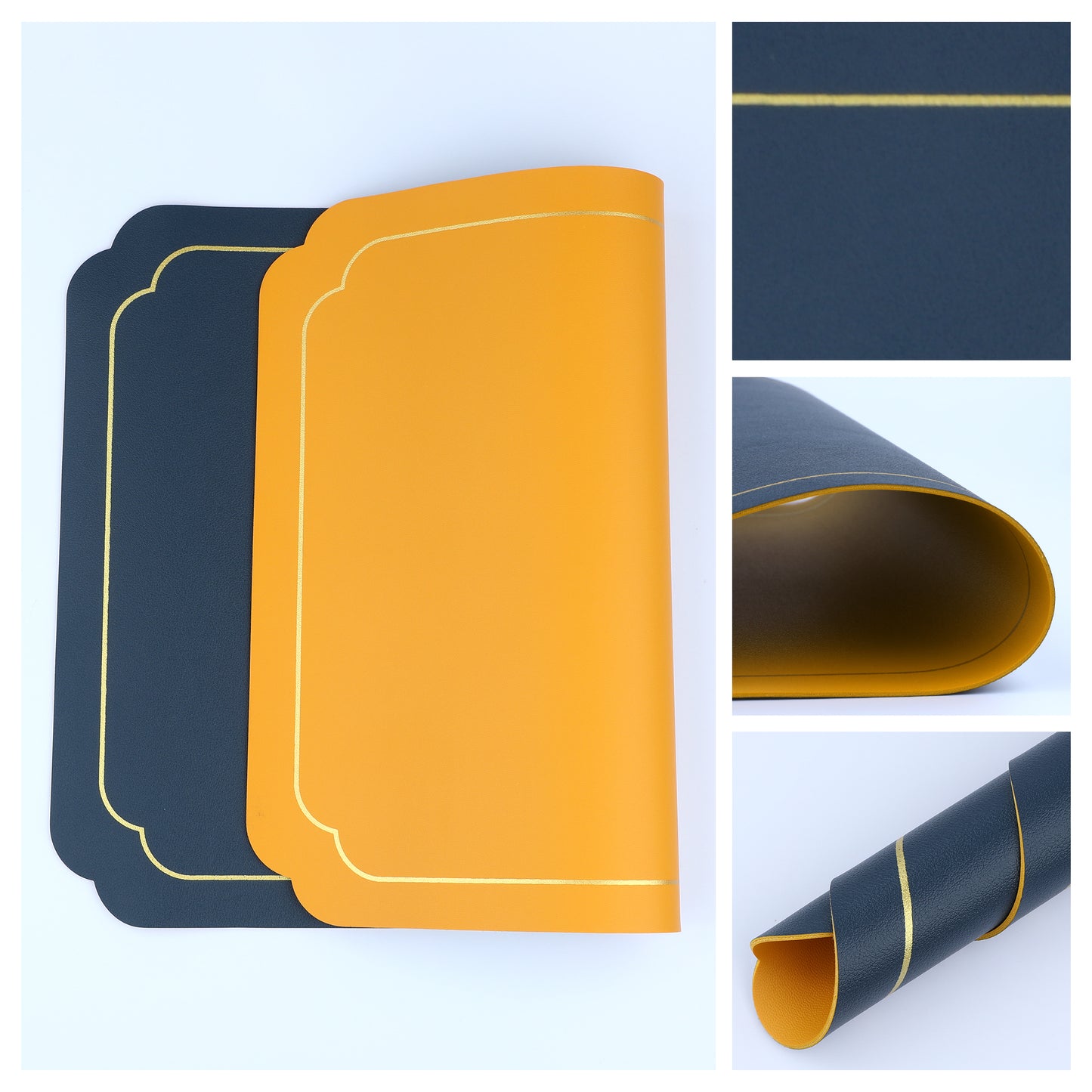 Placemats Set of 6 Leather for Kitchen Dining Table Decor Washable Heat Resistant 18*12in