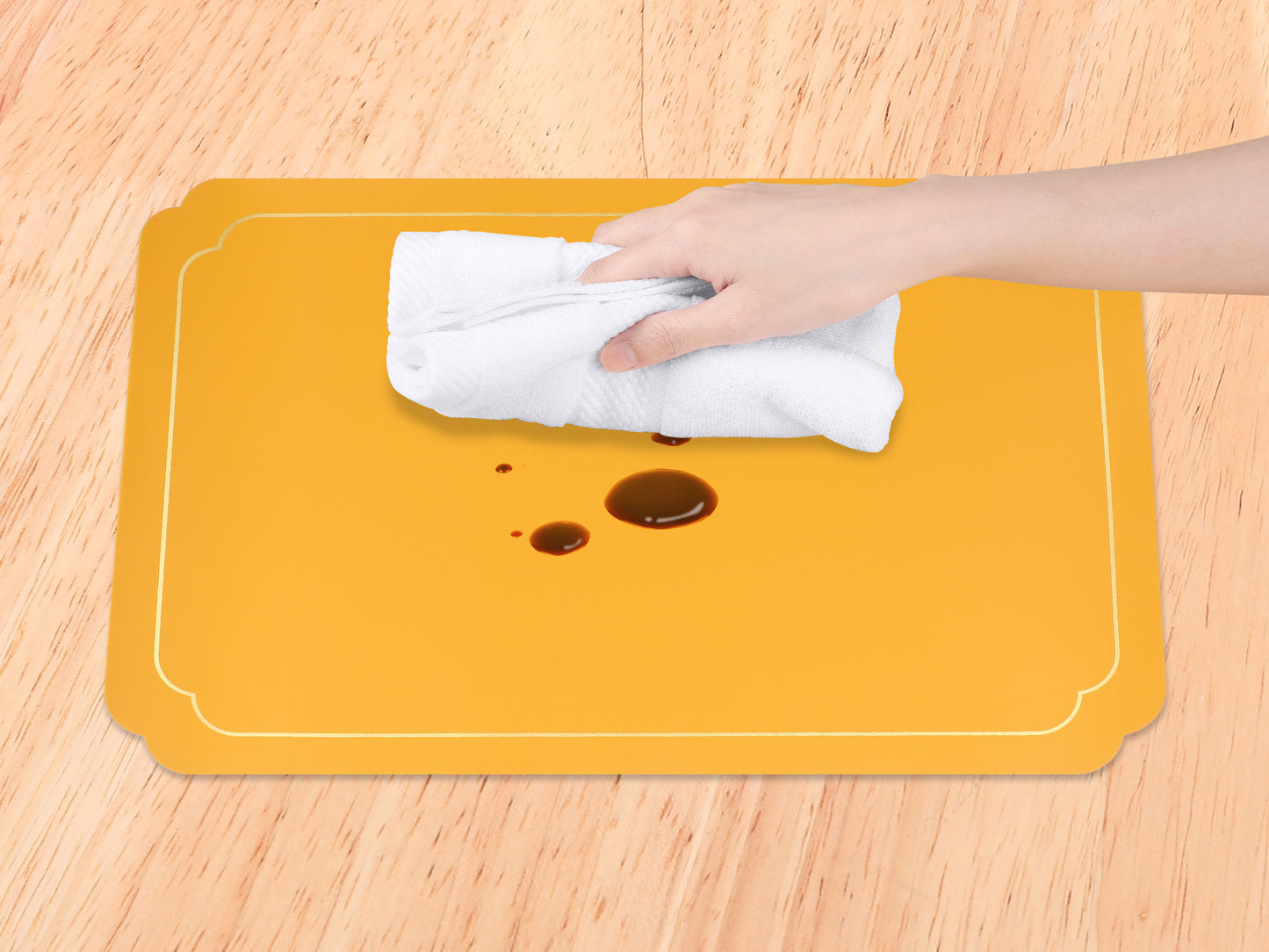 Placemats Set of 6 Leather for Kitchen Dining Table Decor Washable Heat Resistant 18*12in