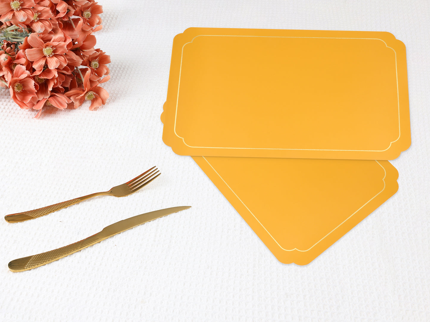 Placemats Set of 6 Leather for Kitchen Dining Table Decor Washable Heat Resistant 18*12in