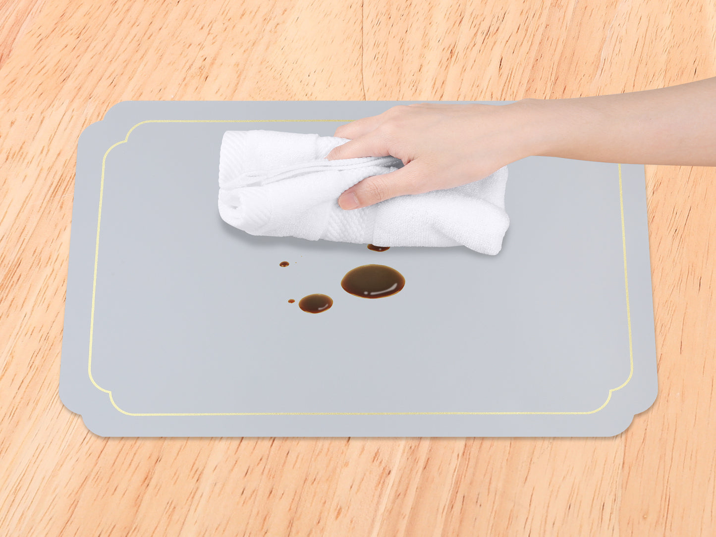 Placemats Set of 6 Leather for Kitchen Dining Table Decor Washable Heat Resistant 18*12in