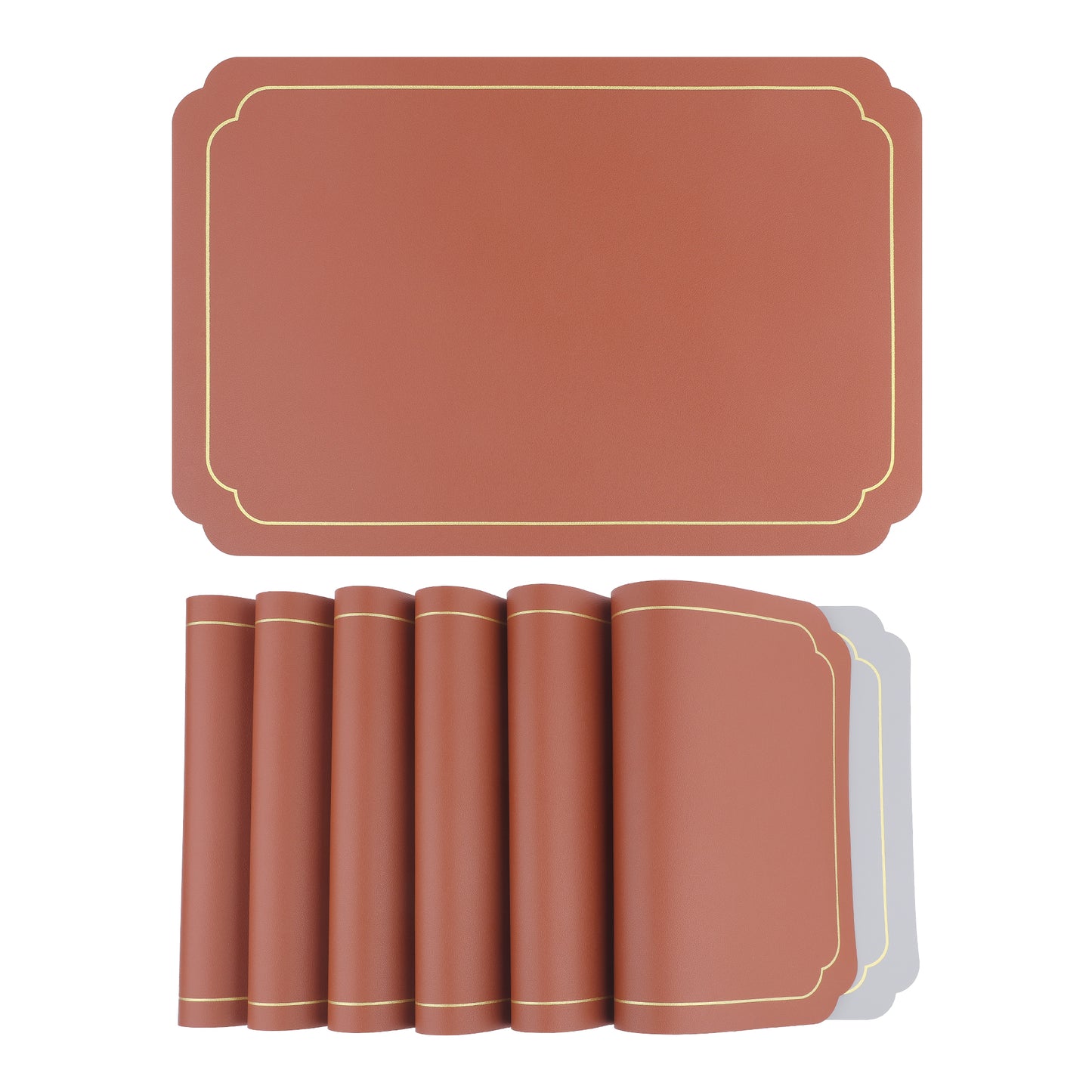 Placemats Set of 6 Leather for Kitchen Dining Table Decor Washable Heat Resistant 18*12in