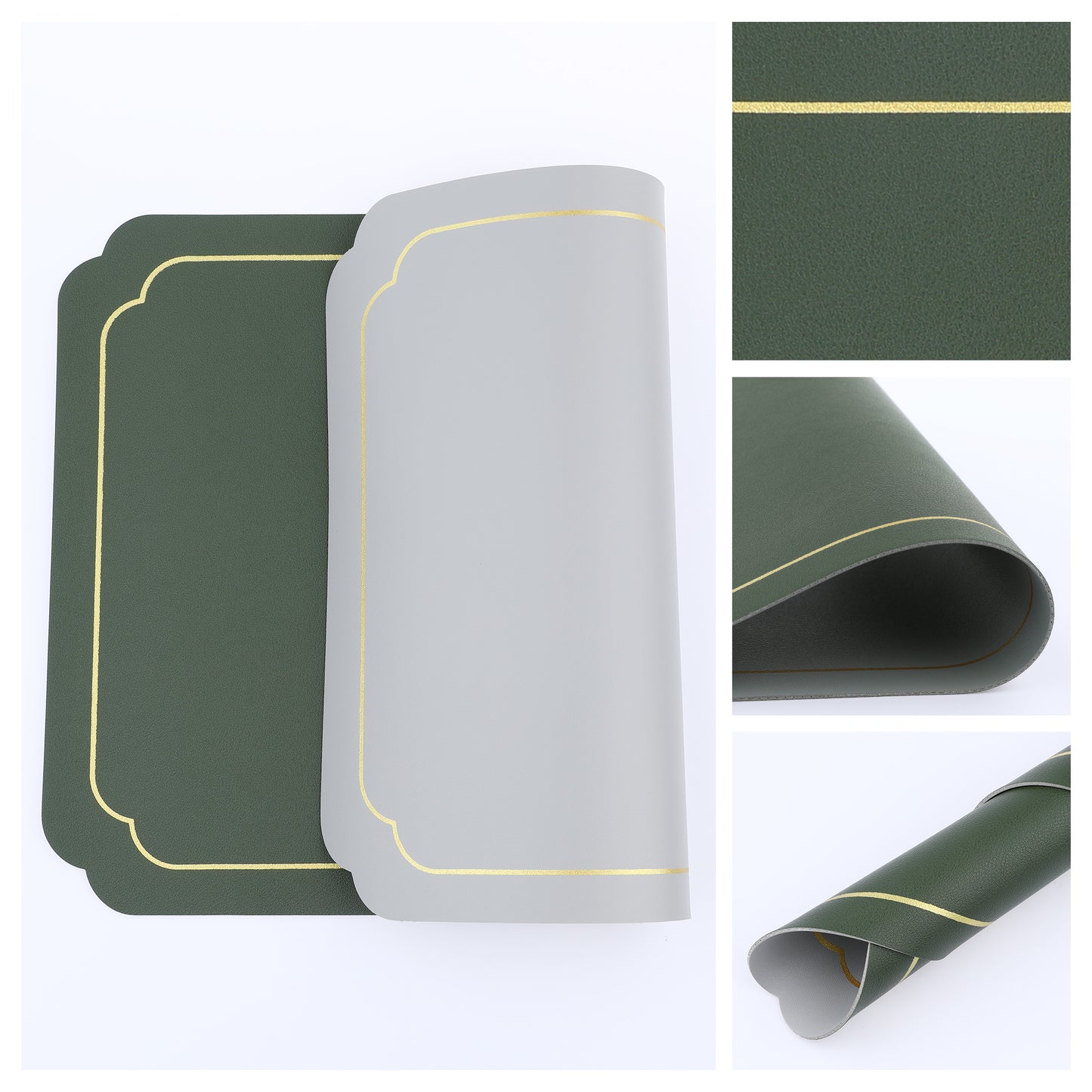 Placemats Set of 6 Leather for Kitchen Dining Table Decor Washable Heat Resistant 18*12in