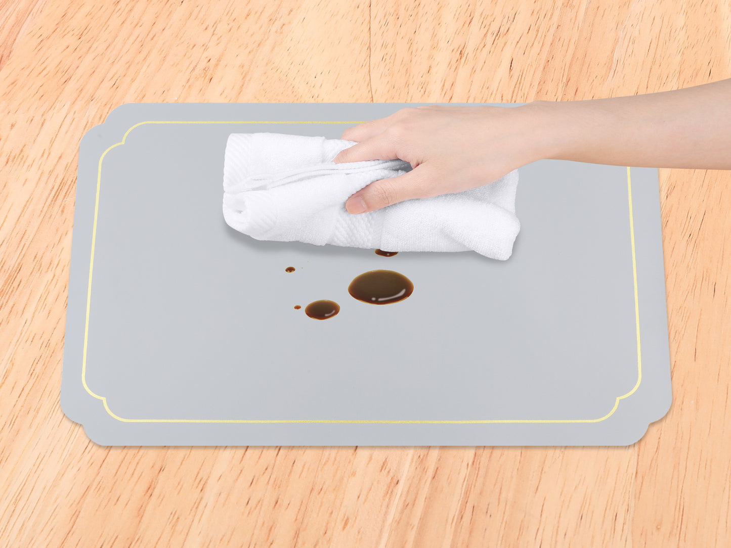 Placemats Set of 6 Leather for Kitchen Dining Table Decor Washable Heat Resistant 18*12in